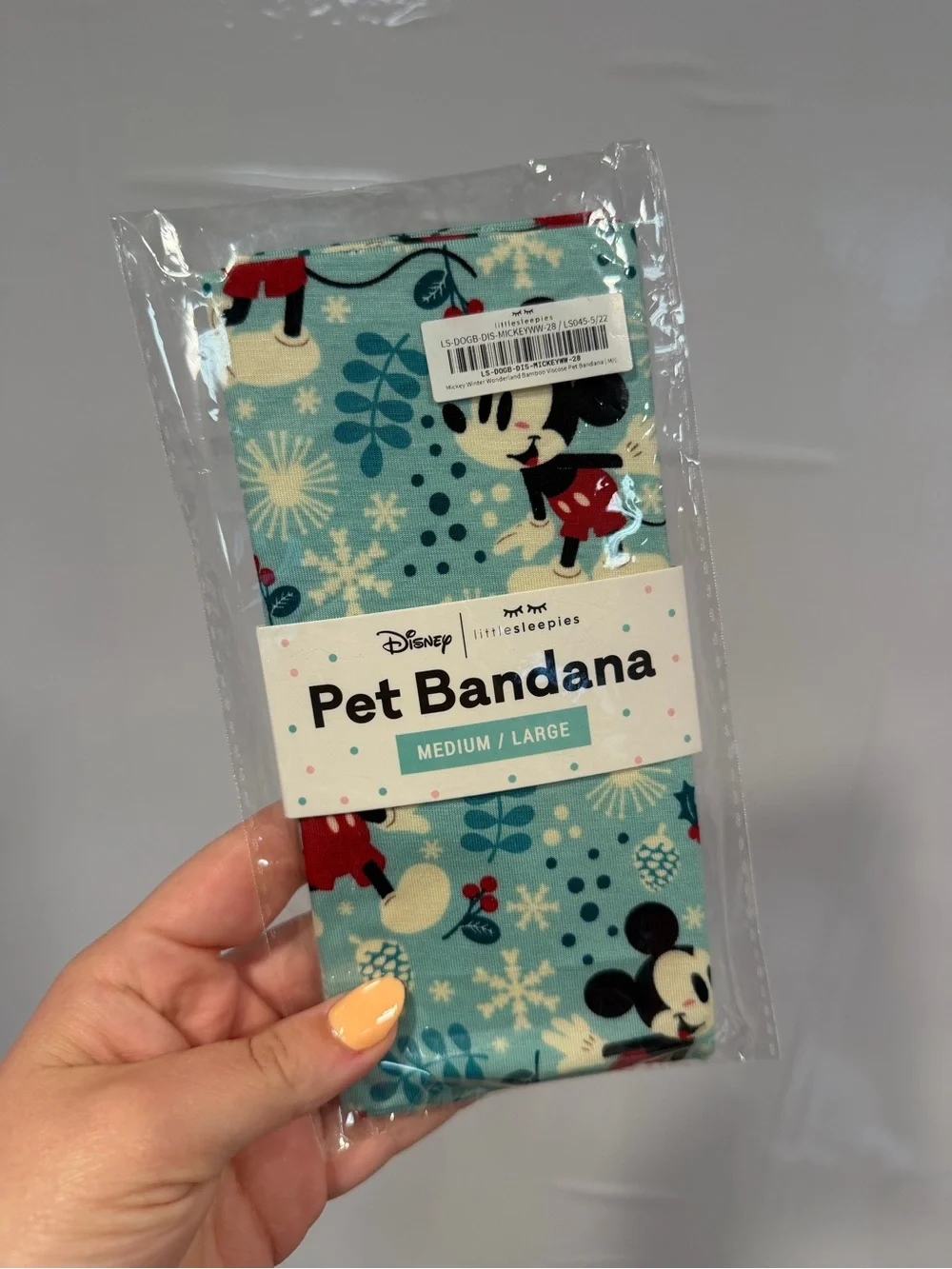 Little Sleepies Disney Mickey Mouse Blue & Red Pet Bandana